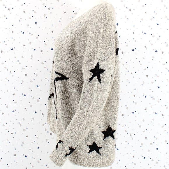 Oversized Star Pattern Pullover Knit Sweater - Picture 5 of 7